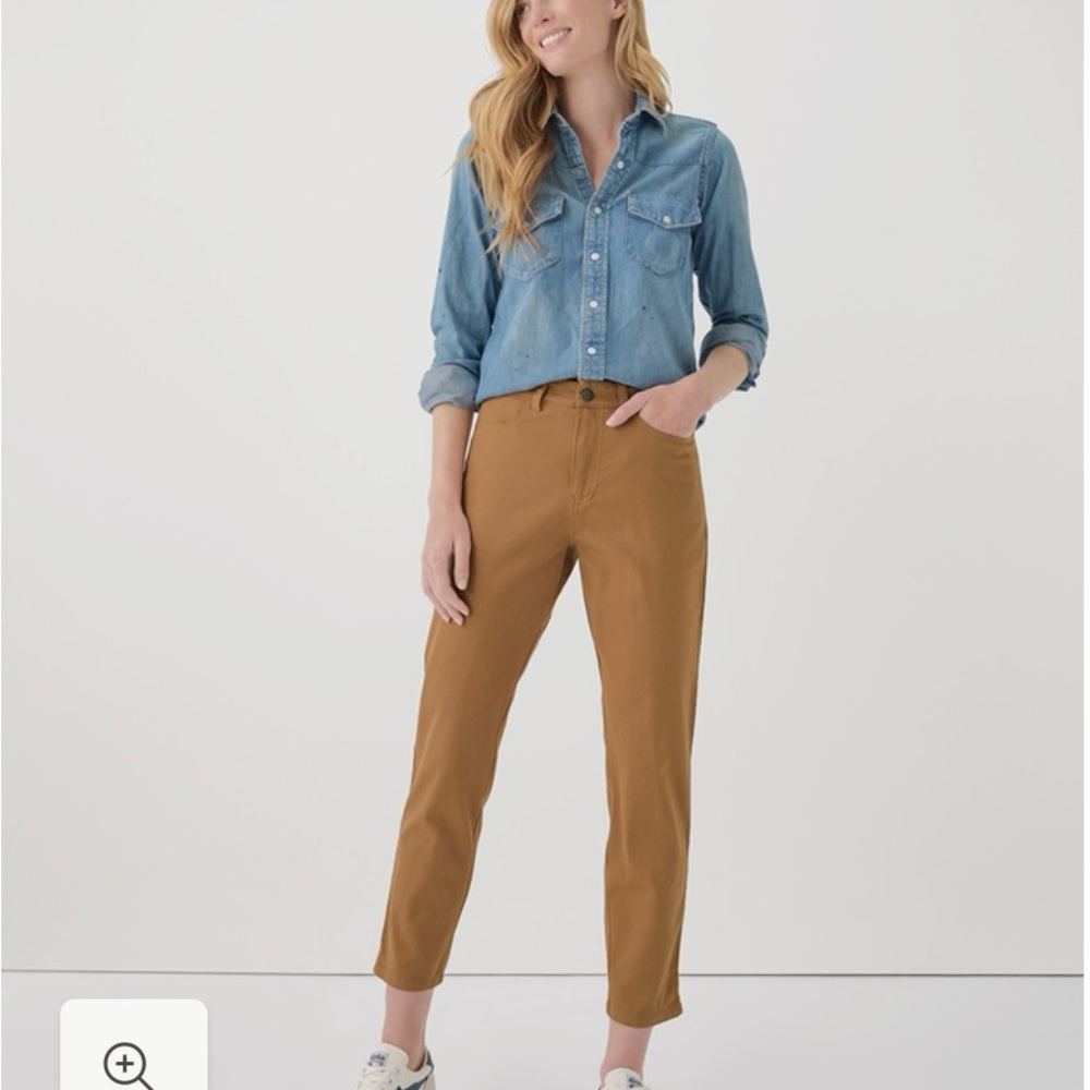 Pact Brown Straight Leg Pants Relaxed Fit